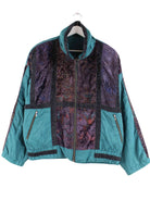 Vintage 80s Crazy Pattern Jacke Türkis M (front image)