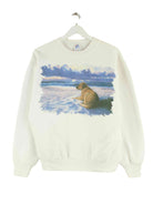 Jerzees 90s Vintage Dog Print Sweater Weiß M (front image)