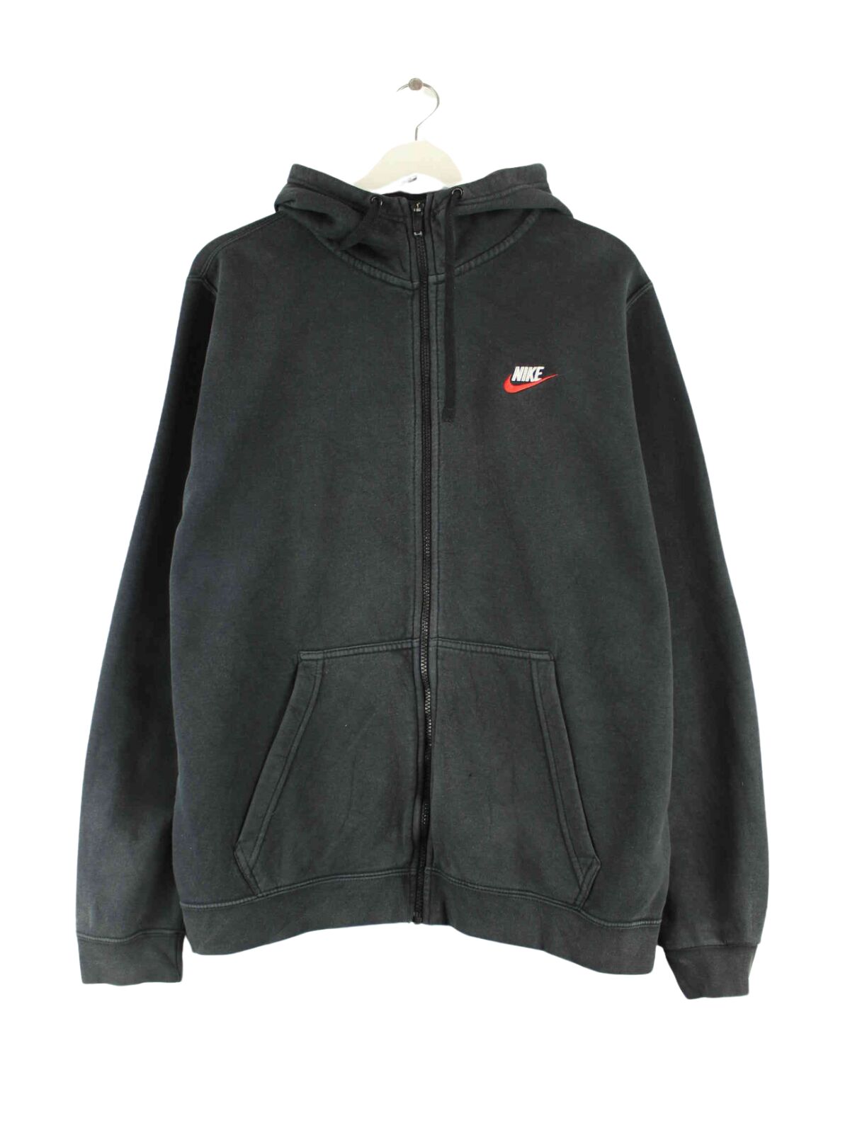 Nike Embroidered Zip Hoodie Schwarz L (front image)