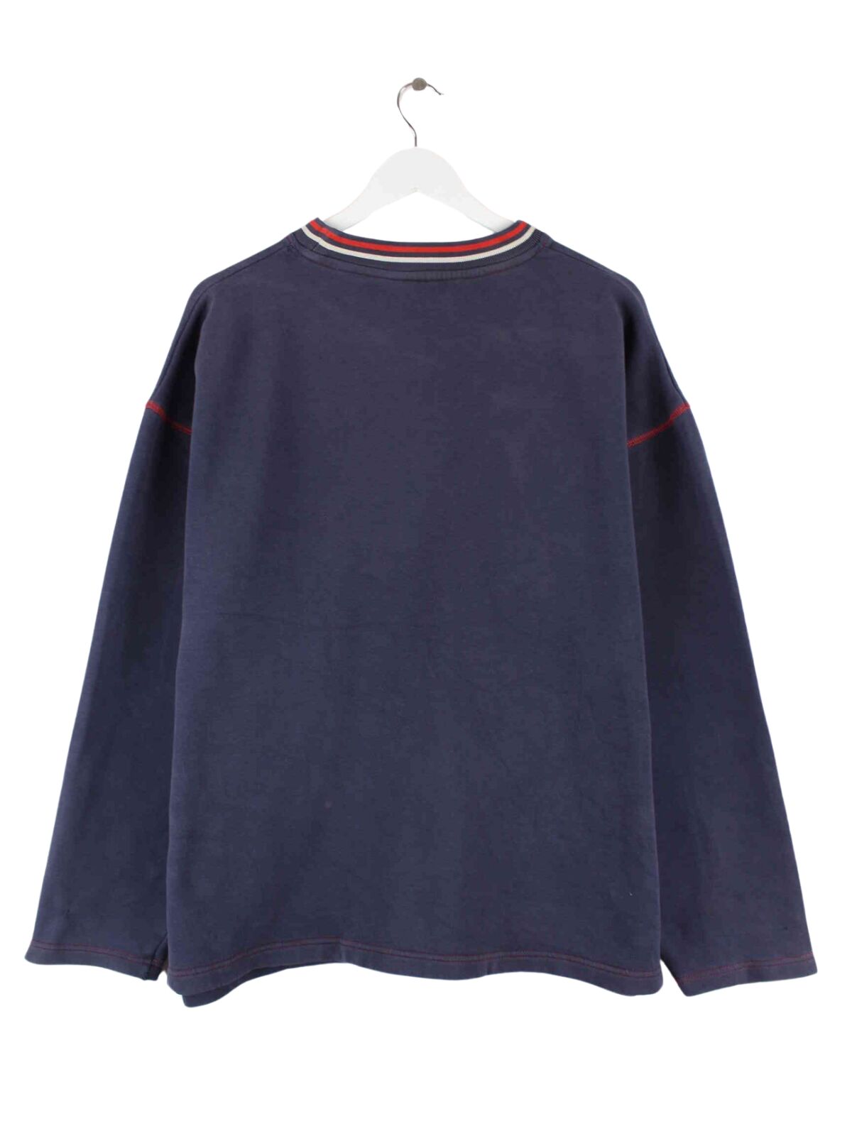 Fila 90s Vintage Embroidered Sweater Blau L (back image)