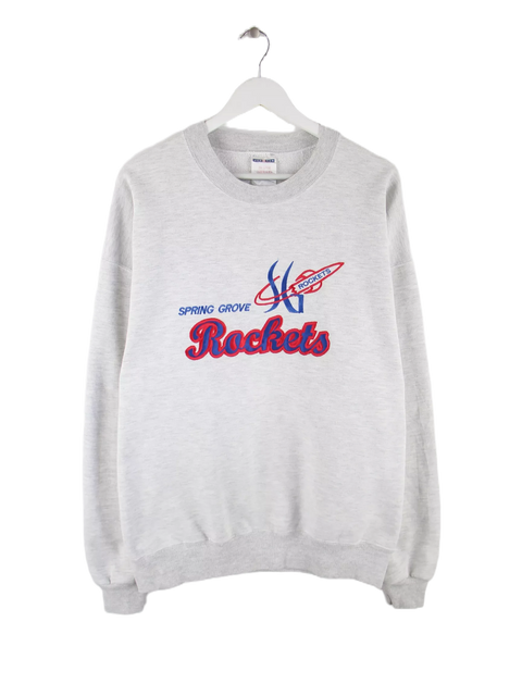 Jerzees 90s Vintage Spring Grove Rockets Print Sweater Grau XL