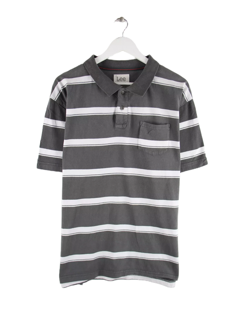 Lee 00s Single Pocket Stripe Polo Grau XL