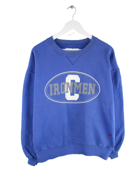 Russell Athletic 90s Vintage Ironmen Print Heavy Sweater Blau M