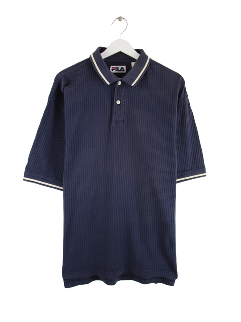 Fila 90s Vintage Polo Blau L