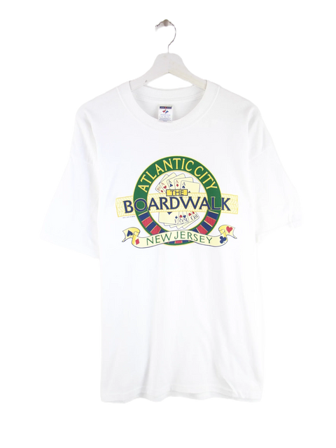 Jerzees 00s Atlantic City Print T-Shirt Weiß XL