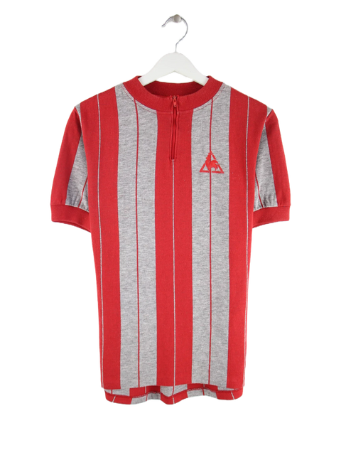 Le Coq Sportif 80s Vintage Half Zip Stripe Slim Fit Radler Jersey Rot L