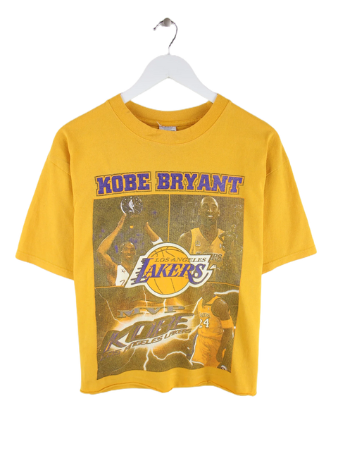 Gildan 00s NBA L.A. Lakers Kobe Bryant Print Damen Crop T-Shirt Gelb L