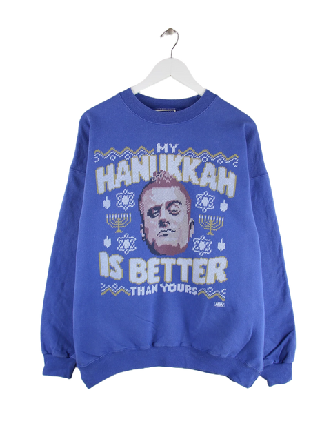 Hanes AEW MJF Hanukkah Print Sweater Blau L