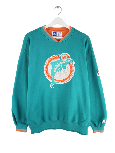 Starter Pro Line 90s Vintage NFL Miami Dolphins Logo Sweater Türkis L