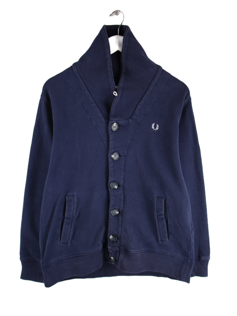 Fred Perry 00s Shawl Collar Strickjacke Blau L