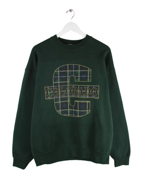 Fruit of the Loom 1993 Vintage Colorado Print Sweater Grün XL