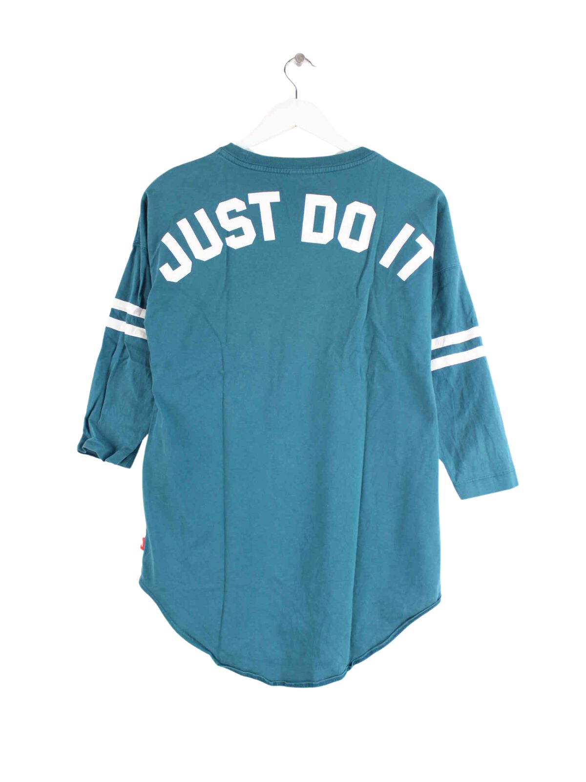 Nike Damen Just Do It Print Kurzarm Sweatshirt Grün S (back image)