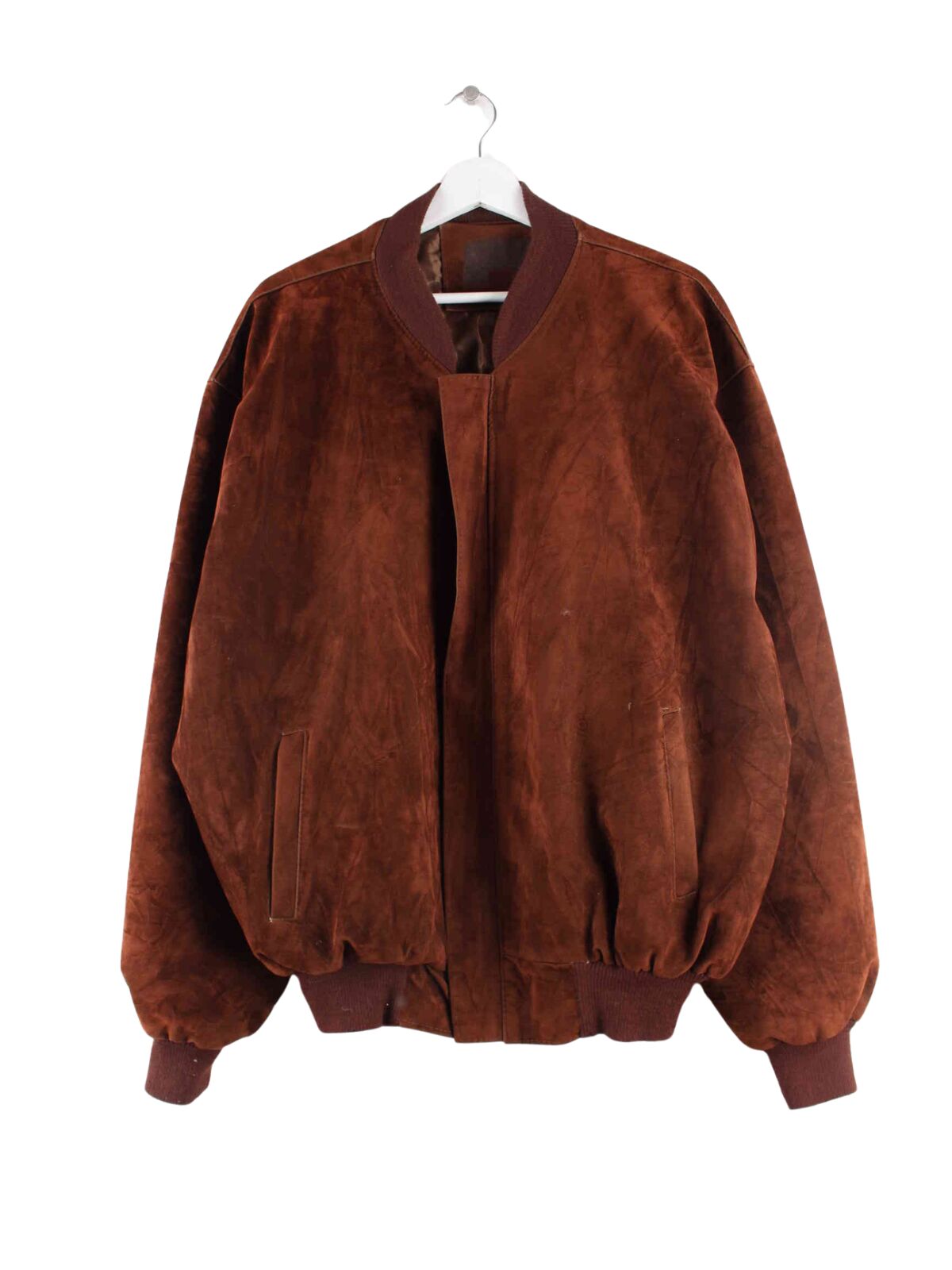 Vintage y2k Suede Bomber Jacke Braun L (front image)