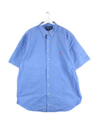 Ralph Lauren 90s Vintage Blake Kurzarm Hemd Blau 4XL (front image)