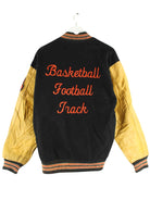 Vintage 80s Vintage Basketball Embroidered Leder College Jacke Schwarz L (back image)