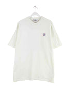 Fila 90s Vintage Embroidered V-Neck T-Shirt Weiß XL (front image)