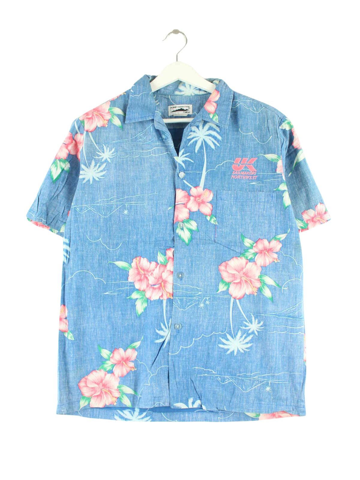 Vintage 00s Hawaii Hemd Blau M (front image)