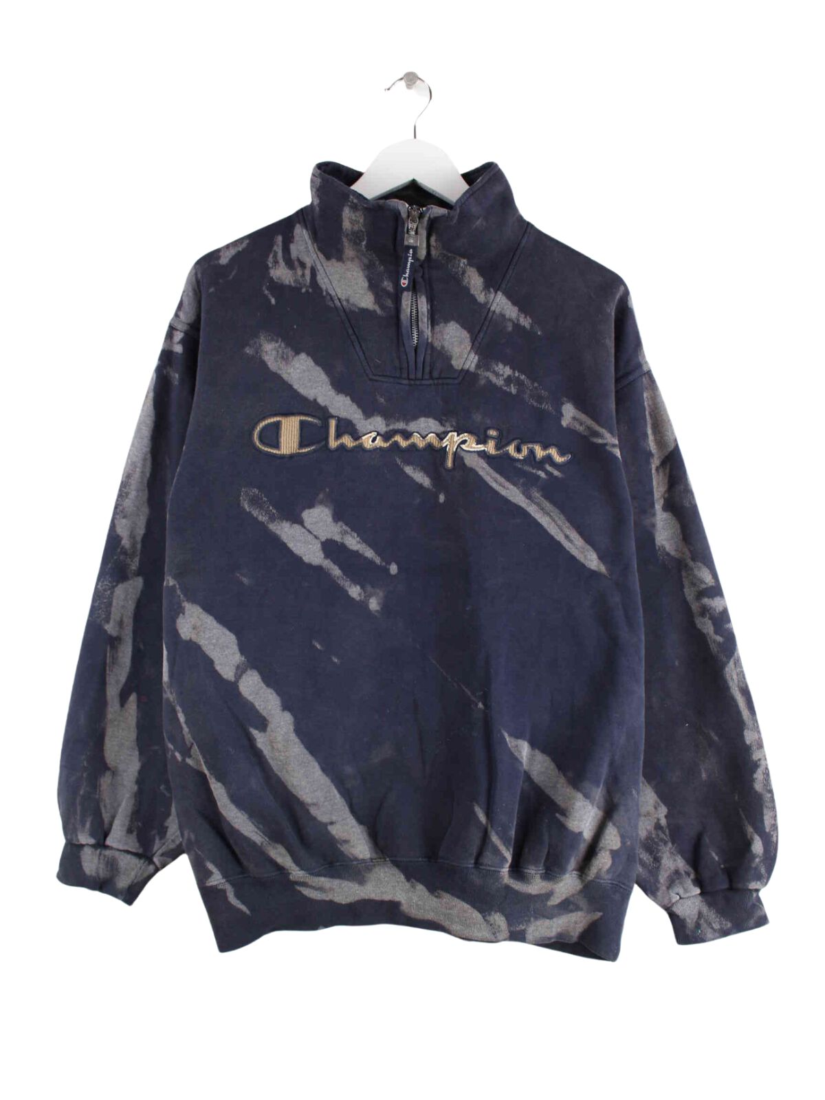 Champion Tie Die Half Zip Sweater Blau L (front image)