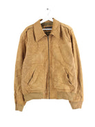 Vintage 90s Leder Suede Bomber Jacke Braun XL (front image)