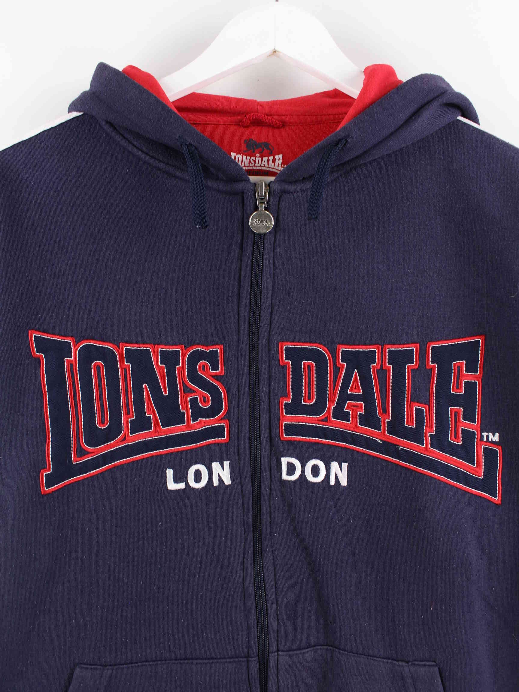Lonsdale 90s Vintage Embroidered Zip Hoodie Blue L – Peeces