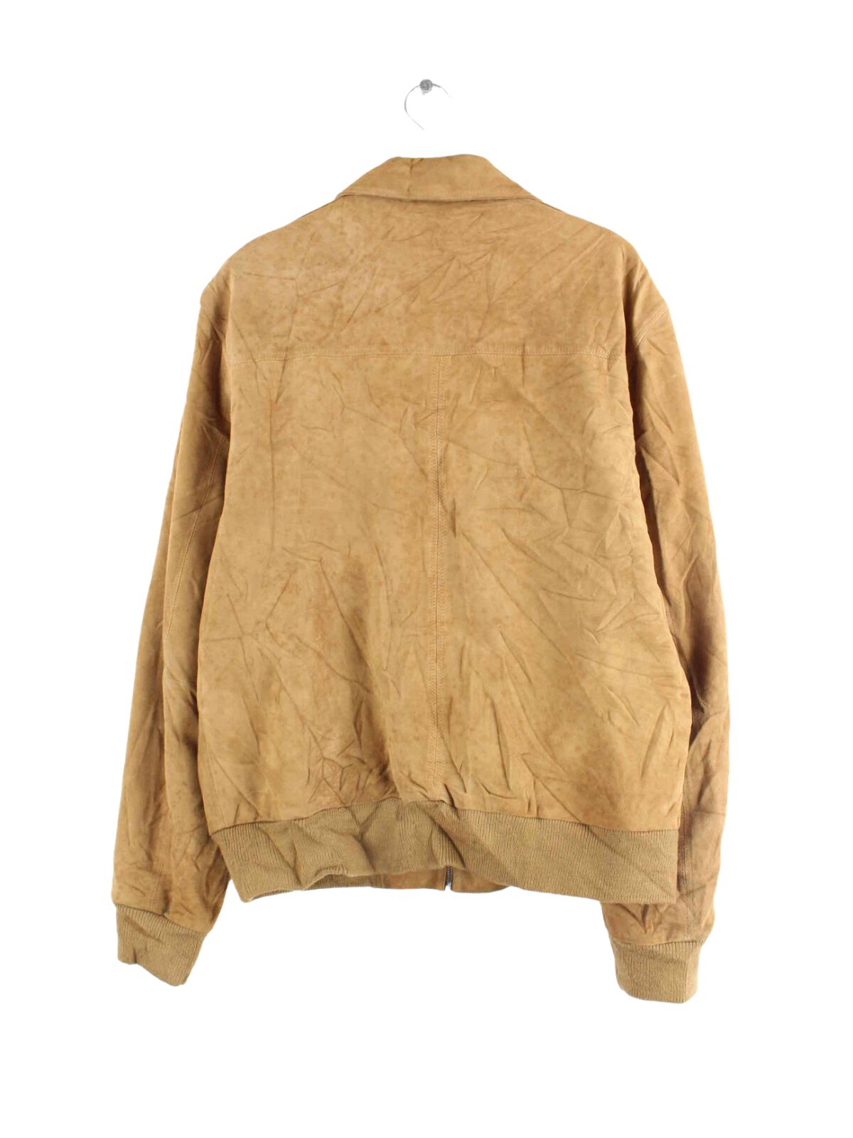 Vintage 90s Leder Suede Bomber Jacke Braun XL (back image)