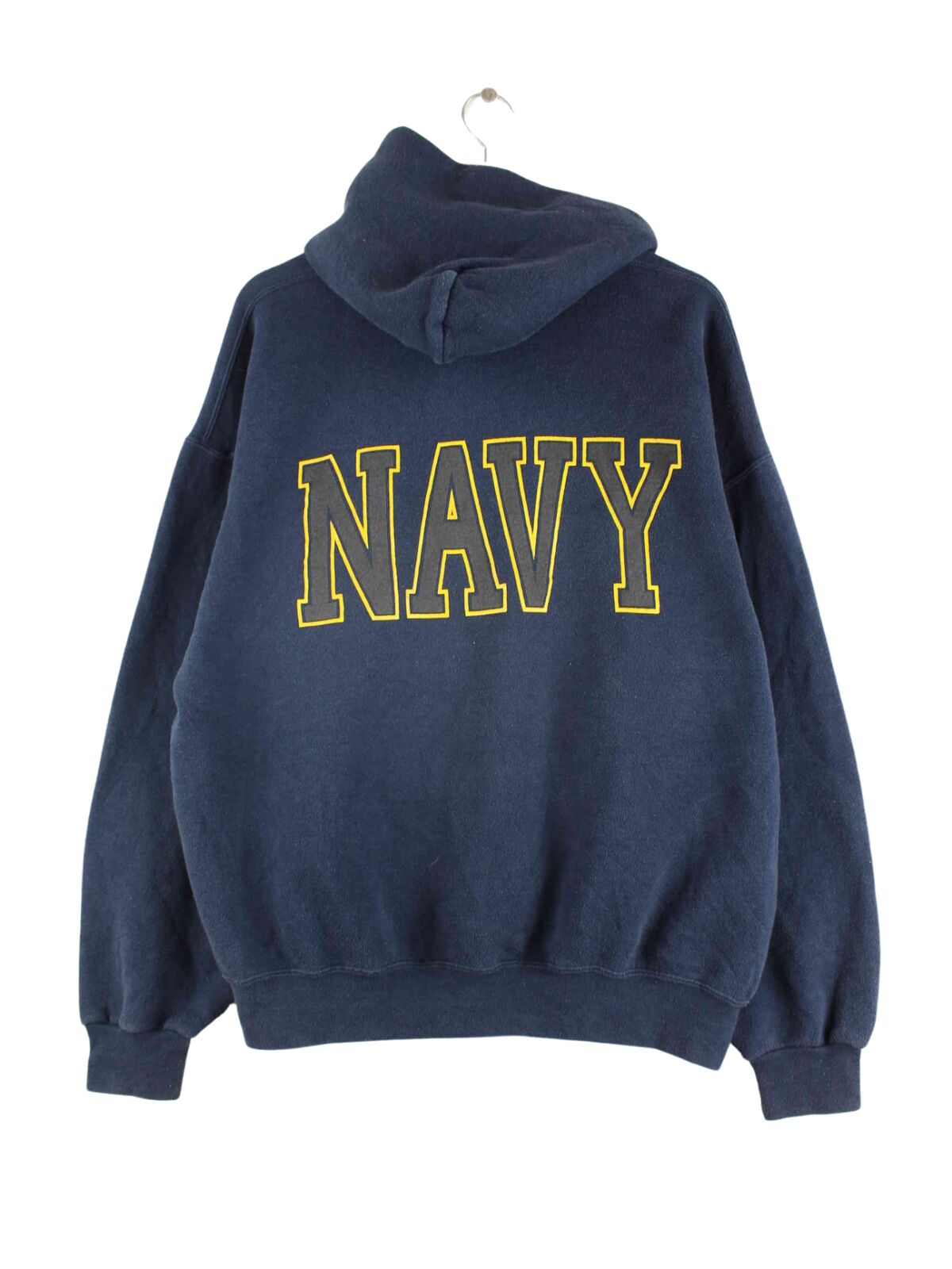 Vintage 90s US Navy Hoodie Blau L (back image)