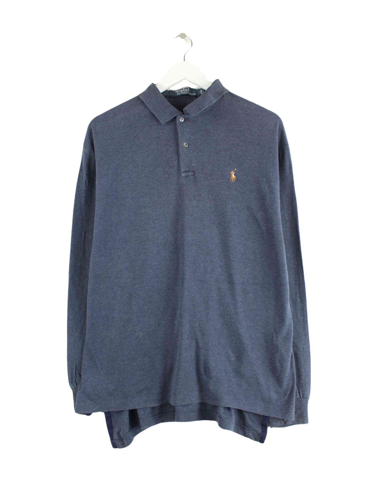 Ralph Lauren 90s Vintage Langarm Polo Blau L (front image)