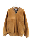 Vintage 90s Leder Suede Bomber Jacke Braun XL (front image)