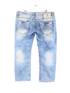 True Religion y2k Embroidered Straight Jeans Blau  (back image)