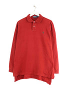 Ralph Lauren 90s Vintage Custom Fit Langarm Polo Rot L (front image)