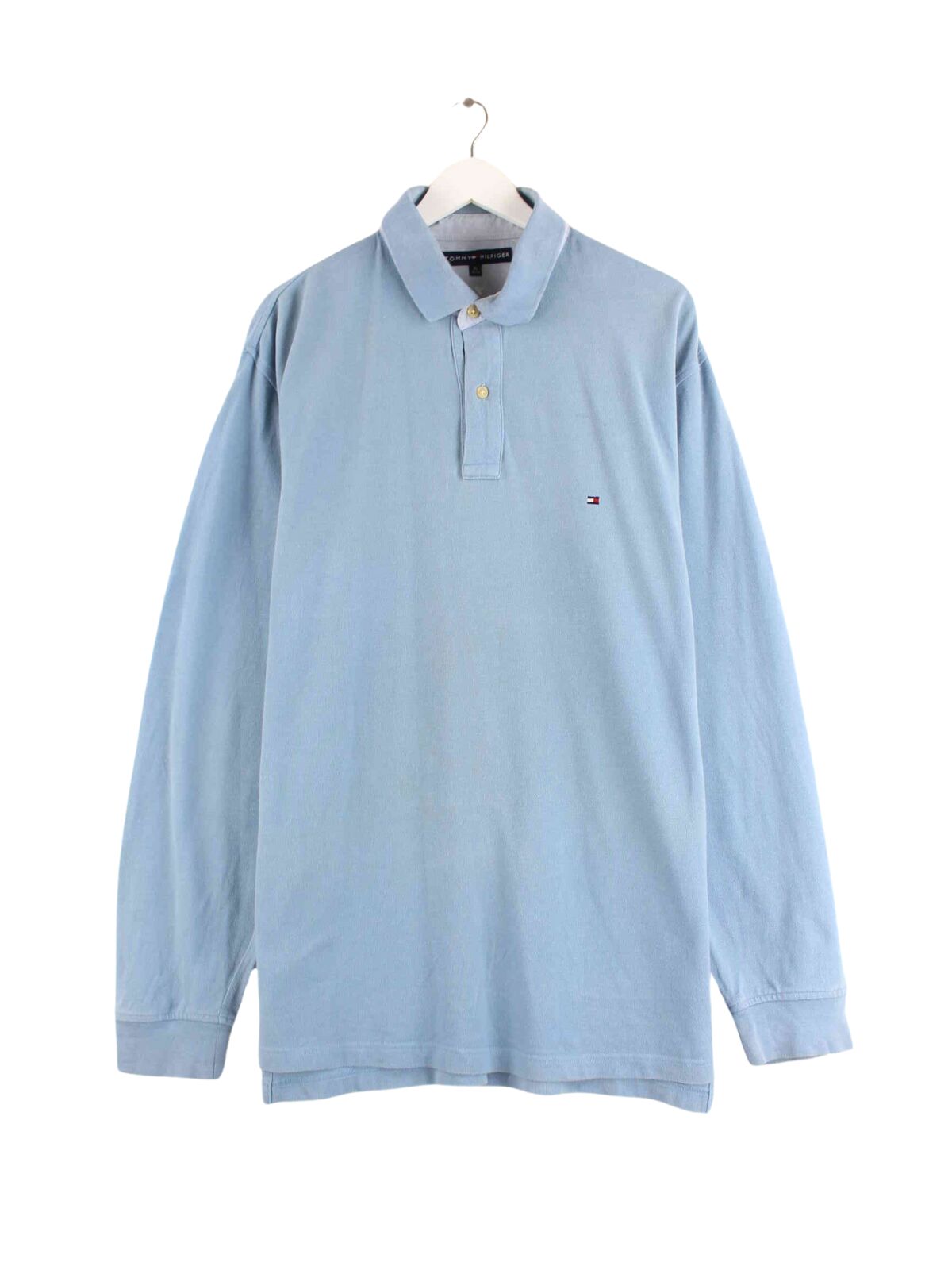 Tommy Hilfiger 00s Langarm Polo Blau XL (front image)