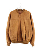 Vintage y2k Suede Bomber Jacke Braun L (front image)