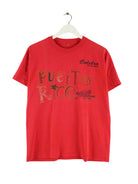 Vintage 90s Puerto Rico Print Single Stich T-Shirt Rot S (front image)