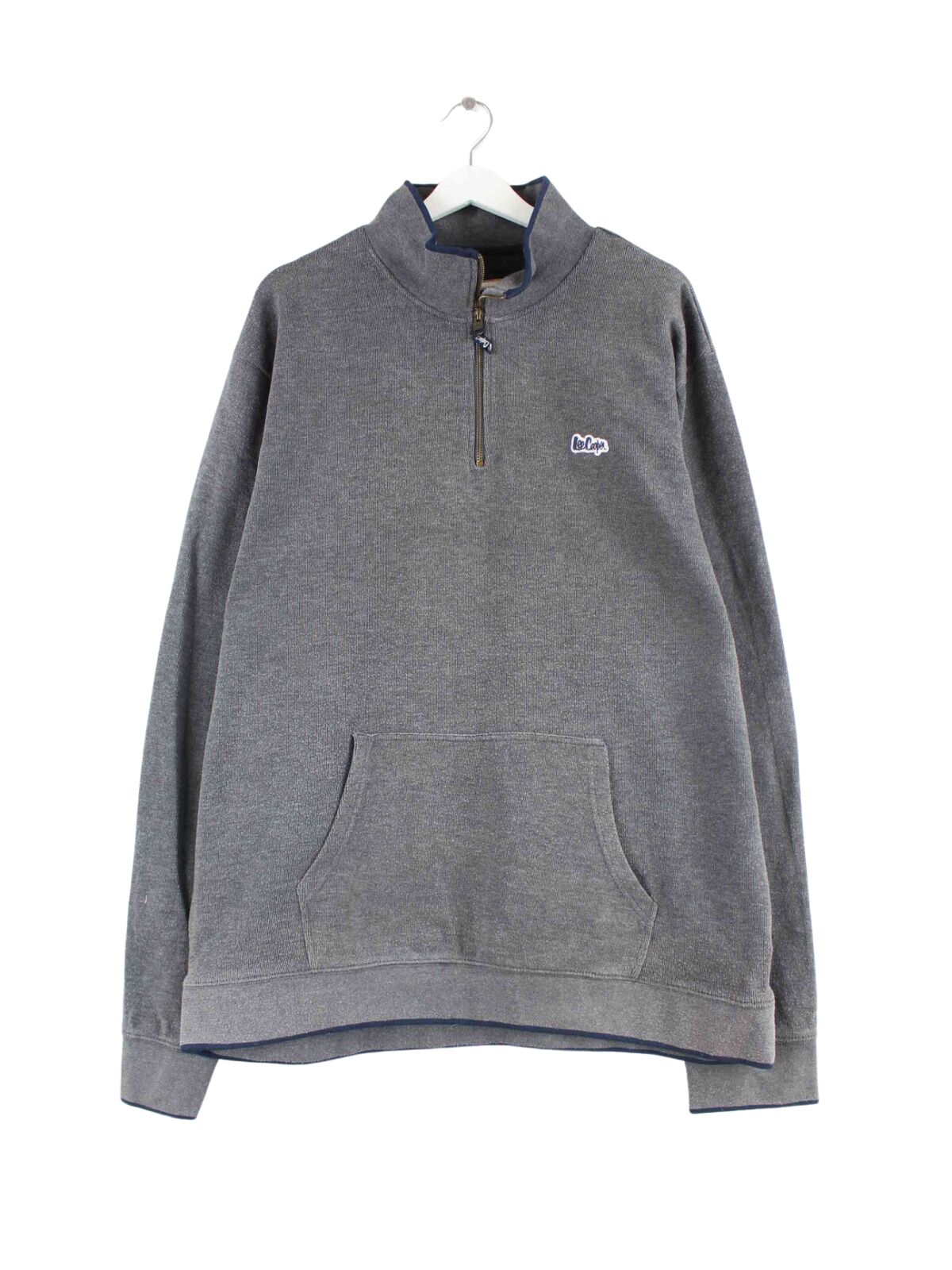 Lee Cooper y2k Half Zip Heavy Sweater Grau XL (front image)