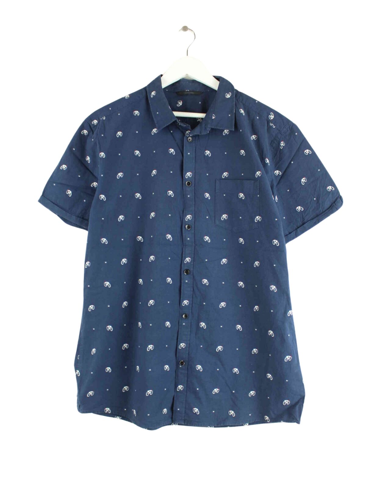 Jack & Jones Bike Pattern Short Sleeve Hemd Blau S (front image)