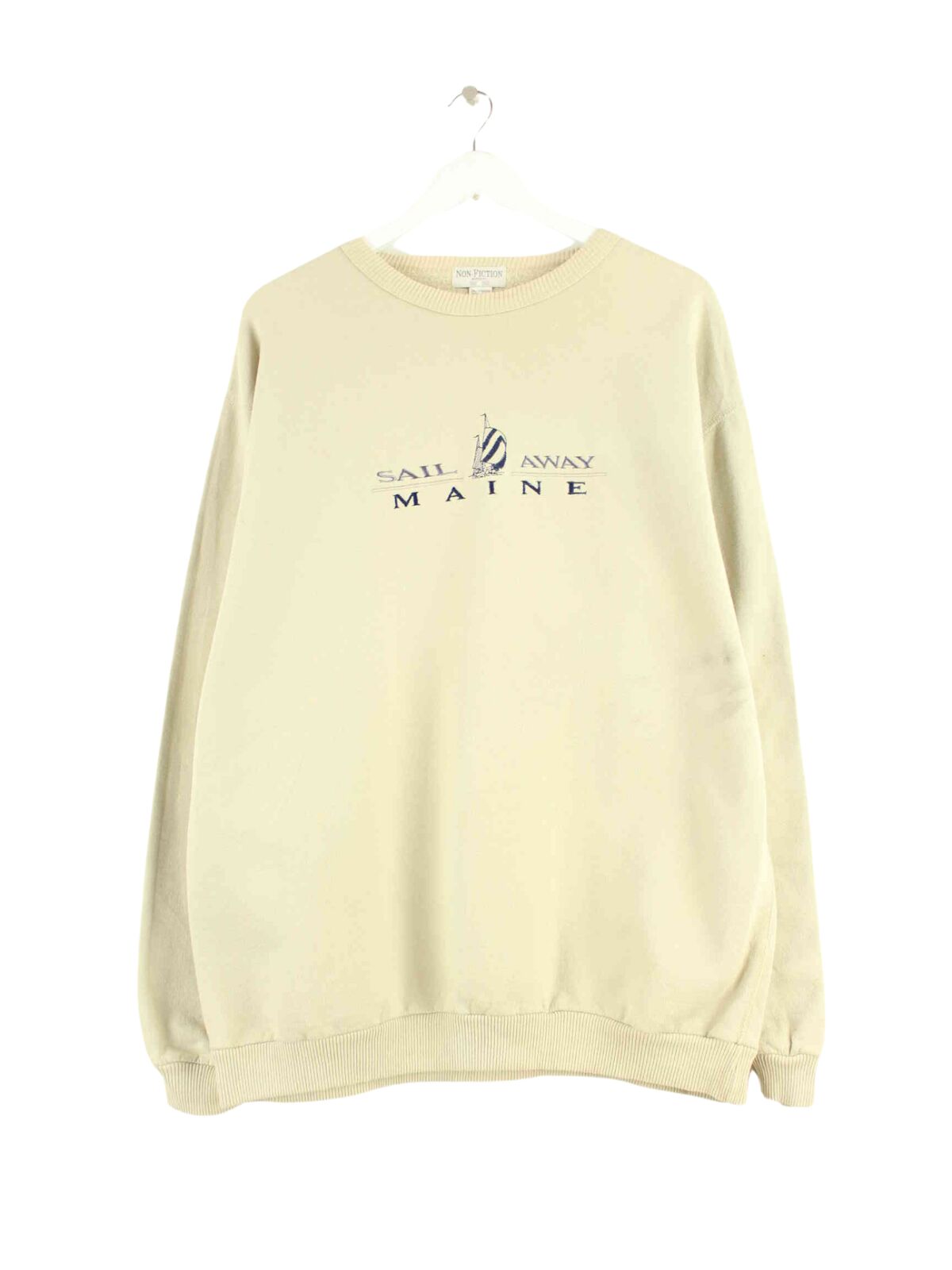 Vintage y2k Sail Away Embroidered Sweater Beige XL (front image)