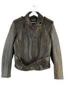 Vintage Damen y2k Motorcycle Jacke Braun M (front image)