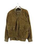 Vintage Suede Bomber Jacke Khaki L (front image)