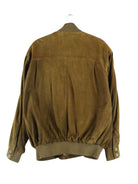 Vintage Suede Bomber Jacke Khaki L (back image)