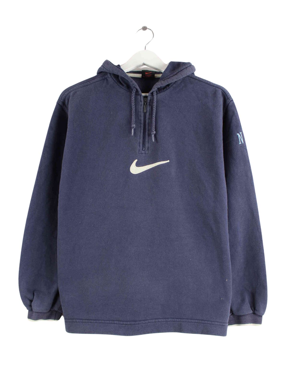 Nike 90s Vintage Center Swoosh Half Zip Hoodie Blau S (front image)