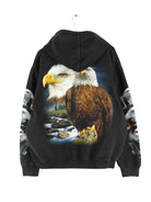 Vintage y2k Eagle Print Zip Hoodie Schwarz L (back image)