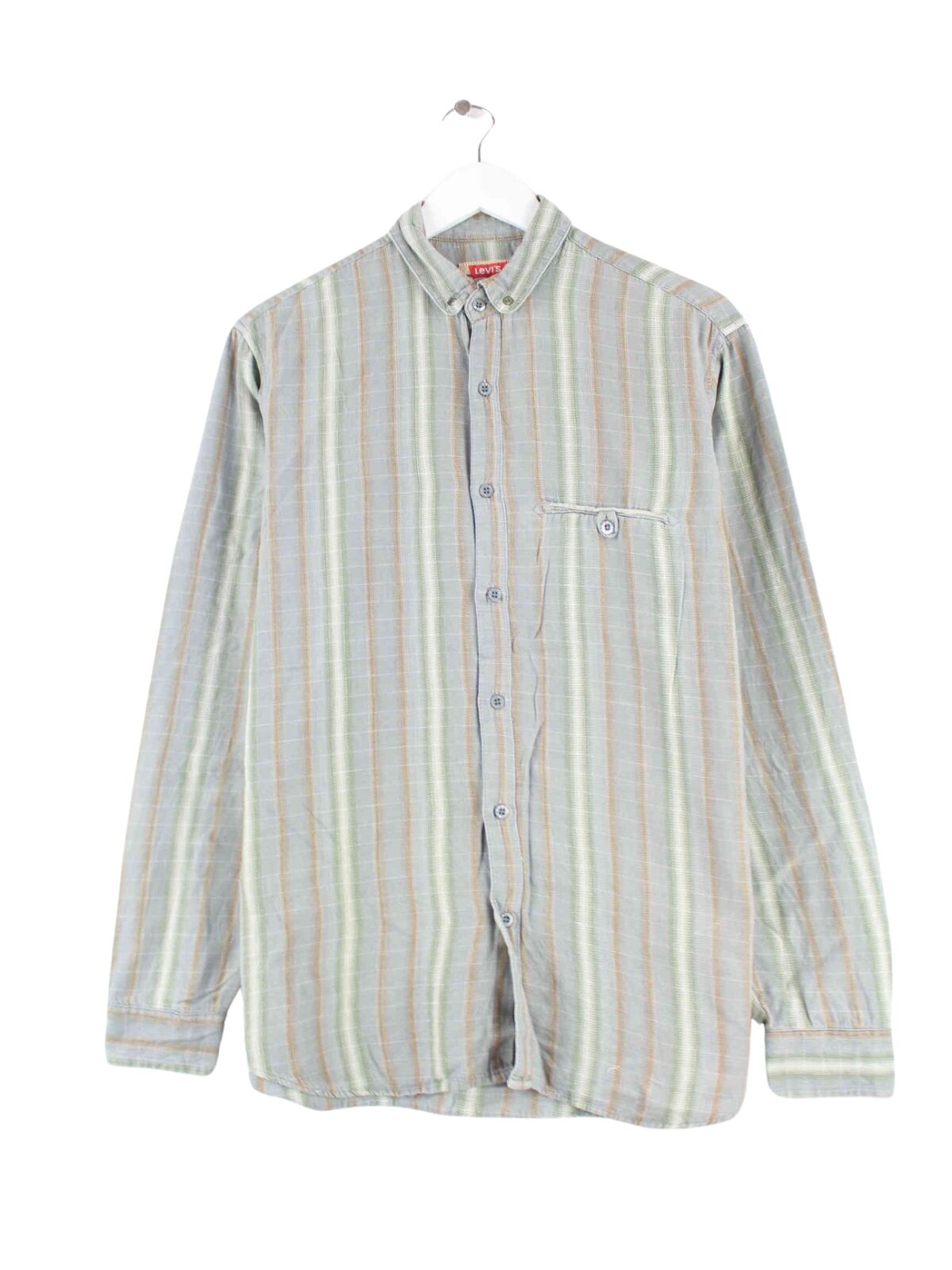 Levi's 90s Vintage White Tab Striped Hemd Grün M (front image)