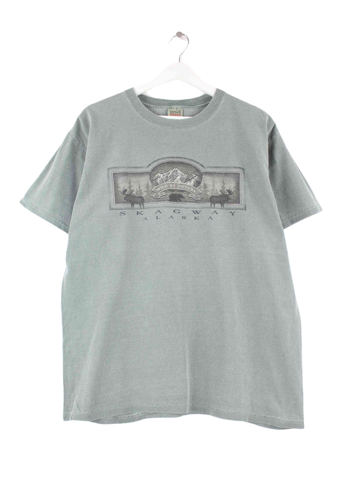 Anvil Alaska Print T-Shirt Grün M (front image)