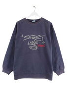 Fishbone 90s Vintage Street Line Thick Embroidered Sweater Blau L (front image)