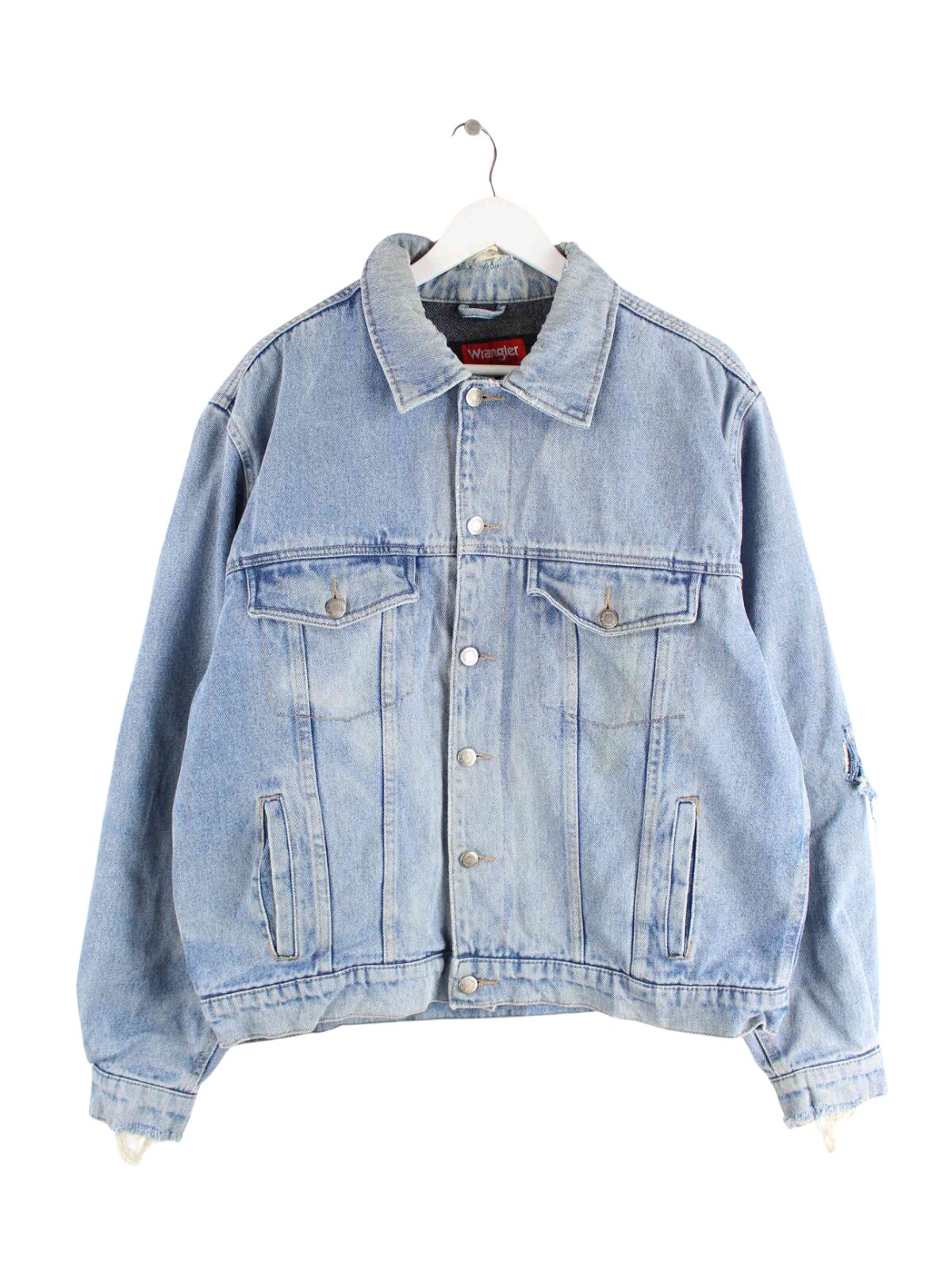 Wrangler 90s Gefütterte Jeans Jacke Blau L (front image)