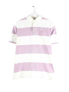 Ralph Lauren 90s Vintage Gestreiftes Polo Weiß L (front image)