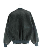 Vintage 90s Suede Leder Bomber Jacke Grün L (back image)