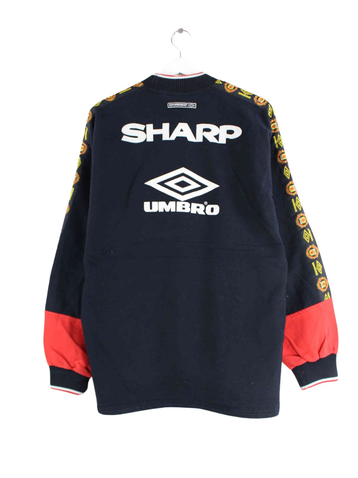 Umbro 90s Vintage Manchester Tape Sweater Schwarz L (back image)