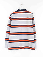 Gant Striped Embroidered Langarm Polo Grau XL (back image)