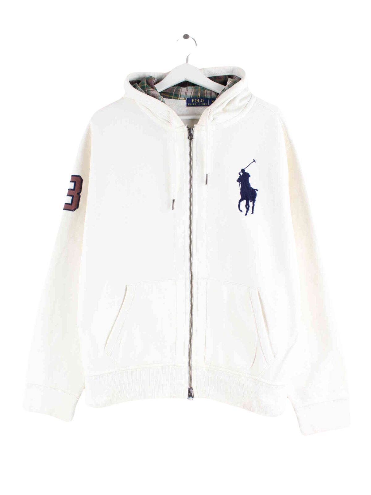 Ralph Lauren Embroidered Zip Hoodie Beige XL (front image)